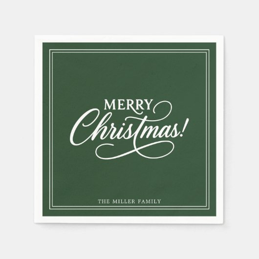 グリーンメリークリスマス，休日 スタンダードカクテルナプキン (正面)