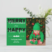 グリーンメリークリスマス&新年のフォトカード シーズンカード (スタンド正面)