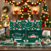 グリーンメリークリスマスHO!HO!HO!カスタム招待状 招待状