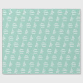 グリーンメリーパーソナライズされたクリスマスフェスティバルホリデー ラッピングペーパー (フラット)