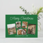 グリーンメリーモダンクリスマス写真コラージュ シーズンカード (スタンド正面)