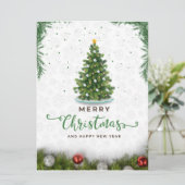 グリーンメリーモダンクリスマス シーズンカード (スタンド正面)
