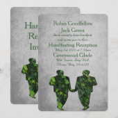 グリーンメン&アイビーゲイハンドファスト披露宴招待状 招待状 (正面/裏面)