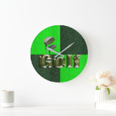 グリーンモザイクゴルフクラブウォール時計 ラージ壁時計 (ホーム)