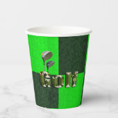 グリーンモザイクゴルフクラブ、紙パーティーカップ 紙コップ (正面)