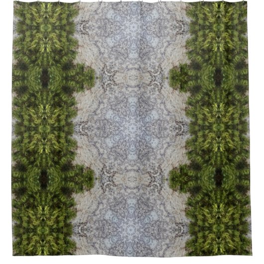 グリーンモス&アース自然アート シャワーカーテン (正面)