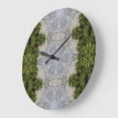 グリーンモス&アース自然アート ラージ壁時計 (傾斜)