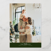 グリーンモダンとゴールドフォイルの写真クリスマスカード 箔シーズンカード (裏面)