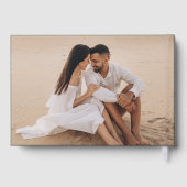 グリーンモダンとゴールドフォイルの写真結婚の ゲストブック (裏面)