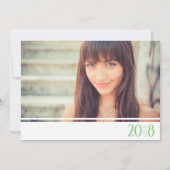 グリーンモダンとホワイトクラスのフォト招待状 招待状 (正面)