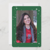 グリーンモダンとホワイトスパークル卒業 案内状 (裏面)