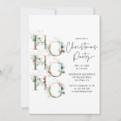 グリーンモダンと金ゴールドのクリスマスパーティー 招待状 (正面)