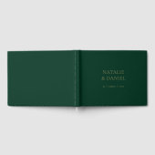 グリーンモダンと金ゴールドシック結婚ズ ゲストブック (全面)