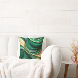 グリーンモダンと金ゴールド – クリスマスホームデコール クッション