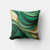 グリーンモダンと金ゴールド – クリスマスホームデコール クッション (正面)