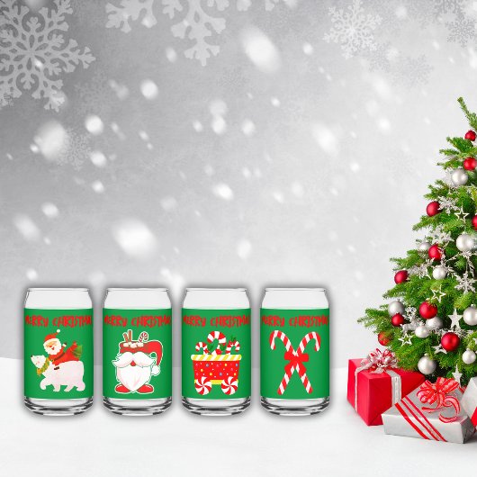 グリーンモダンのメリークリスマス | ガラス缶