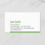 グリーンモダンはっきりした縁ど名刺 名刺 (正面)