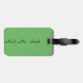 グリーンモダンアイリッシュシャムロック ラゲッジタグ (裏面横)
