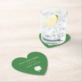 グリーンモダンアイリッシュフォーリーフクローバー結婚ズ ペーパーコースター (インサイチュ)