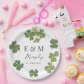 グリーンモダンアイリッシュリーフクローバー結婚ズ ペーパープレート (パーティー)