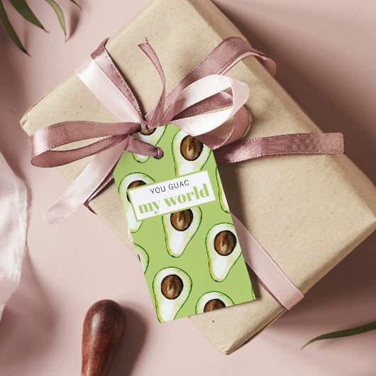 グリーンモダンアボカドおもしろい引用文 ギフトタグ