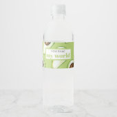 グリーンモダンアボカドおもしろい引用文 ペットボトルラベル (正面)