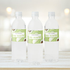 グリーンモダンアボカドおもしろい引用文 ペットボトルラベル