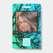 グリーンモダンアンドブルー素朴キャンプスタッフバッジ バッジ (裏面)