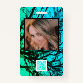 グリーンモダンアンドブルー素朴キャンプスタッフバッジ バッジ (裏面)