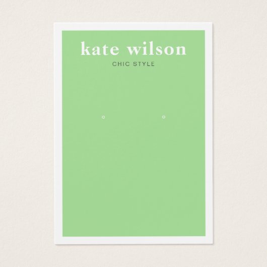 グリーンモダンイヤリングジュエリー表示カード (正面)