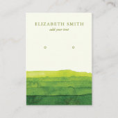 グリーンモダンイヤリング表示カード 名刺 (正面)