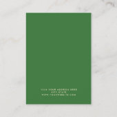 グリーンモダンイヤリング表示カード 名刺 (裏面)