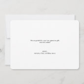 グリーンモダンウェルカムホーム男の赤ちゃんフォトコラージュ サンキューカード (裏面)