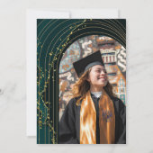 グリーンモダンエメラルド卒業 招待状 (裏面)