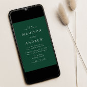 グリーンモダンエレガンス結婚ズ 招待状