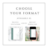 グリーンモダンエレガントクロスボーイファースト聖餐式 招待状