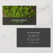 グリーンモダンエレガントケータリングパーソナルシェフ 名刺 (正面/裏面)