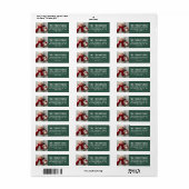 グリーンモダンカスタムクリスマスフォト差出人住所 ラベル (フルシート)