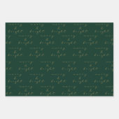 グリーンモダンクリスマスギフト包装紙 ラッピングペーパーシート (正面)