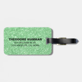 グリーンモダングリッタープリント ラゲッジタグ (裏面横)