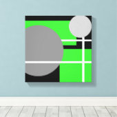 グリーンモダングレイ白黒-キャンバスプリント キャンバスプリント (インサイチュ (ウッドフロア))