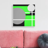 グリーンモダングレイ白黒-キャンバスプリント キャンバスプリント (インサイチュ (リビング))