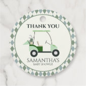 グリーンモダンゴルフベビージェンダーがパー・ティーを明らかにする フェイバータグ (裏面)