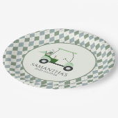 グリーンモダンゴルフベビージェンダーがパー・ティーを明らかにする ペーパープレート (アングル)