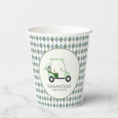 グリーンモダンゴルフベビージェンダーがパー・ティーを明らかにする 紙コップ (裏面)