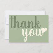 グリーンモダンサンキュータイポグラフィ サンキューカード (正面)