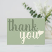 グリーンモダンサンキュータイポグラフィ サンキューカード (スタンド正面)