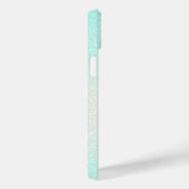 グリーンモダンシルバーグラデーショングリッターモノグラムの Case-Mate iPhoneケース (裏面 / 右)