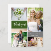 グリーンモダンシンプルフォトコラージカスタムウェディング (正面/裏面)