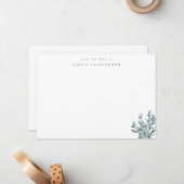 グリーンモダンシーコーラルパーソナライズされた ノートカード (正面/裏面インサイチュ)